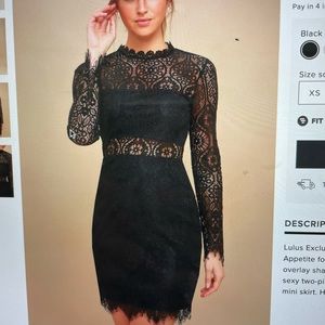 Lulu’s Appetite For Seduction Lace Long Sleeve Dress